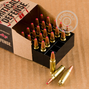 Photograph showing detail of 5.7X28MM HORNADY CRITICAL DEFENSE 40 GRAIN JHP (25 ROUNDS)