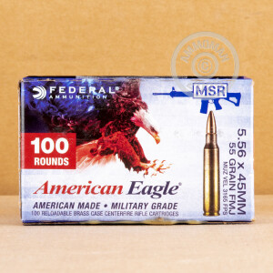 Image of the 5.56x45 - 55 gr FMJBT XM193 - Federal - 100 Rounds available at AmmoMan.com.