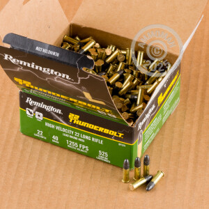 Photograph showing detail of 22 LR REMINGTON 22 THUNDERBOLT 40 GRAIN LRN (525 ROUNDS)