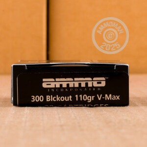 Image of the 300 AAC BLACKOUT AMMO INC. 110 GRAIN V-MAX (20 ROUNDS) available at AmmoMan.com.