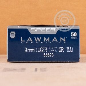 Image of Speer 9mm Luger pistol ammunition.