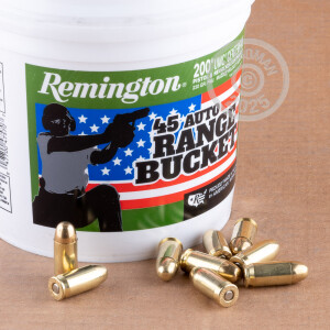 Photograph showing detail of 45 ACP REMINGTON UMC 230 GRAIN FMJ (200 ROUNDS)