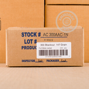 Image of the 300 AAC BLACKOUT ARMSCOR 147 GRAIN FMJ (200 ROUNDS) available at AmmoMan.com.