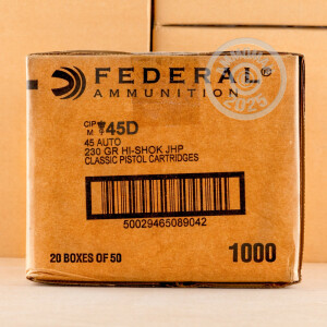 Image of .45 ACP FEDERAL HI SHOK 230 GRAIN JHP (50 ROUNDS)