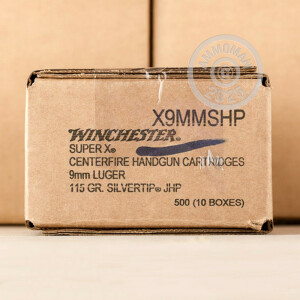 A photo of a box of Winchester ammo in 9mm Luger.