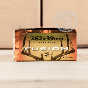 Photo detailing the 7.62X39 FEDERAL FUSION 123 GRAIN SP (20 ROUNDS) for sale at AmmoMan.com.