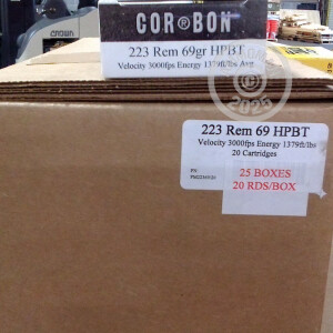 Image of the 223 REMINGTON CORBON PERFORMANCE MATCH 69 GRAIN GRAIN HPBT (20 ROUNDS) available at AmmoMan.com.