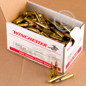 Photo detailing the 223 REM WINCHESTER USA 55 GRAIN FMJ (800 ROUNDS) for sale at AmmoMan.com.