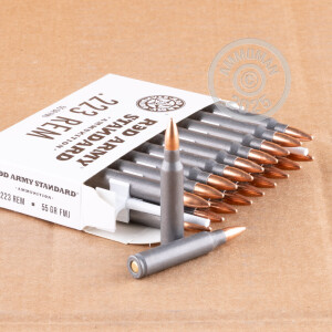 Image of the 223 REM RED ARMY STANDARD 55 GRAIN FMJ (20 ROUNDS) available at AmmoMan.com.