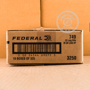 Photograph showing detail of 22 LR FEDERAL CHAMPION 36 GRAIN LHP (325 ROUNDS)