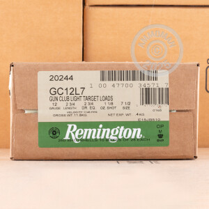 Image of the 12 GAUGE REMINGTON GUN CLUB 2-3/4" #7.5 SHOT (250 SHELLS) available at AmmoMan.com.