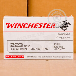 Image of the 223 REM WINCHESTER USA 55 GRAIN FMJ (20 ROUNDS) available at AmmoMan.com.