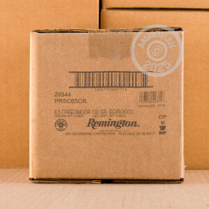 Image of 6.5MM CREEDMOOR ammo by Remington that's ideal for hunting wild pigs, whitetail hunting.