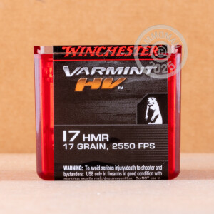 Photo detailing the 17 HMR WINCHESTER VARMINT 17 GRAIN V-MAX (1000 ROUNDS) for sale at AmmoMan.com.