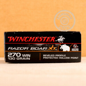 Image of the 270 WIN WINCHESTER RAZORBACK XT 130 GRAIN HOLLOW POINT (20 ROUNDS) available at AmmoMan.com.