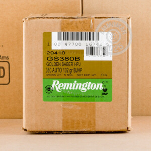 Image of .380 AUTO REMINGTON GOLD SABER 102 GRAIN JACKETED HOLLOW POINT (500 ROUNDS)