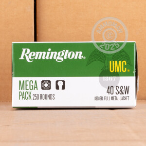Photo detailing the .40 S&W REMINGTON UMC 180 GRAIN MC (1000 ROUNDS) for sale at AmmoMan.com.