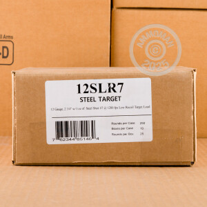 Photo detailing the 12 GAUGE FIOCCHI LOW RECOIL STEEL 2-3/4" #7 SHOT (25 ROUNDS) for sale at AmmoMan.com.