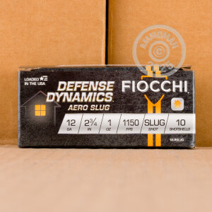 Photo detailing the 12 GAUGE FIOCCHI EXACTA AERO LOW RECOIL 2-3/4“ 1 OZ. RIFLED SLUG (250 ROUNDS) for sale at AmmoMan.com.