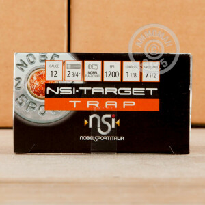 Photo detailing the 12 GAUGE NOBELSPORT TARGET 2-3/4" #7.5 SHOT (25 ROUNDS) for sale at AmmoMan.com.