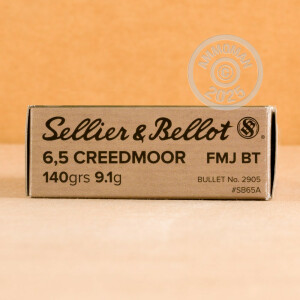 Image of 6.5MM CREEDMOOR ammo by Sellier & Bellot that's ideal for training at the range.