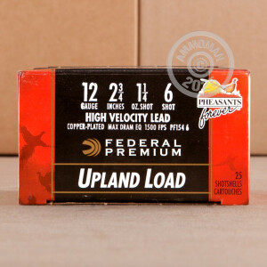 Image of the 12 GAUGE FEDERAL WING-SHOK 2-3/4" 1-1/4 OZ. #6 COPPER PLATED SHOT (250 ROUNDS) available at AmmoMan.com.