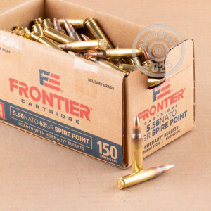 An image of 5.56x45mm ammo made by Hornady at AmmoMan.com.