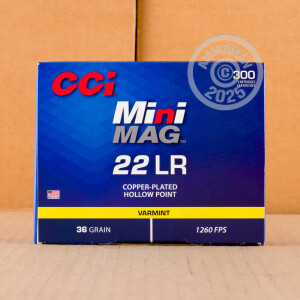 Image of the 22 LR CCI MINI-MAG 36 GRAIN CPHP (300 ROUNDS) available at AmmoMan.com.