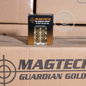 Photo detailing the .45 GAP MAGTECH GUARDIAN GOLD 230 GRAIN JHP (20 ROUNDS) for sale at AmmoMan.com.