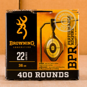 Photo detailing the 22 LR BROWNING 36 GRAIN CPHP (400 ROUNDS) for sale at AmmoMan.com.