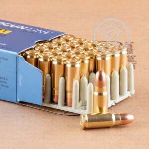 Image detailing the brass case and boxer primers on the Prvi Partizan ammunition.