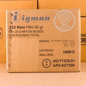 Image of 223 Remington rifle ammunition at AmmoMan.com.