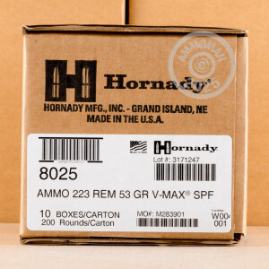 Image of the 223 REMINGTON HORNADY SUPERFORMANCE VARMINT 53 GRAIN PT (20 ROUNDS) available at AmmoMan.com.