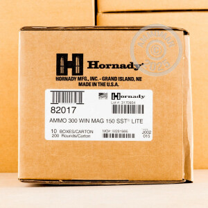 Image of the 300 WINCHESTER MAGNUM HORNADY CUSTOM LITE 150 GRAIN SST (20 ROUNDS) available at AmmoMan.com.