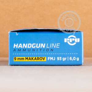 A photo of a box of Prvi Partizan ammo in 9x18 Makarov.