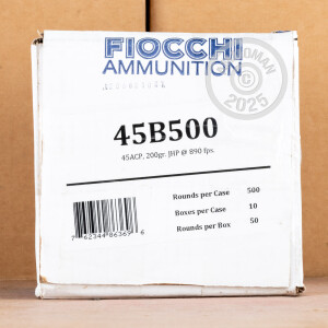 Image of 45 ACP FIOCCHI 200 GRAIN JHP (500 ROUNDS)