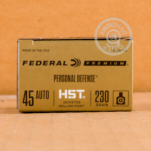 Photo of .45 Automatic JHP ammo by Federal for sale at AmmoMan.com.