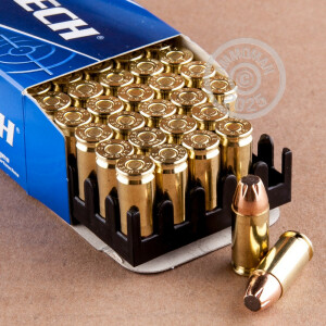 Image detailing the brass case and boxer primers on the Magtech ammunition.