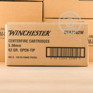 Photo detailing the 5.56X45 WINCHESTER USA 62 GRAIN OT (180 ROUNDS) for sale at AmmoMan.com.