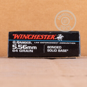 Image of Winchester 5.56x45mm rifle ammunition.