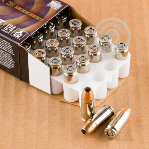 Image of Federal 9mm Luger pistol ammunition.