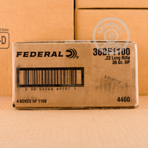 Image of the 22 LR FEDERAL BLACK PACK 36 GRAIN LHP (4400 ROUNDS) available at AmmoMan.com.