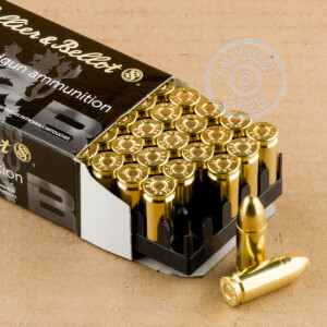 Image of 9mm Luger ammo by Sellier & Bellot that's ideal for training at the range.