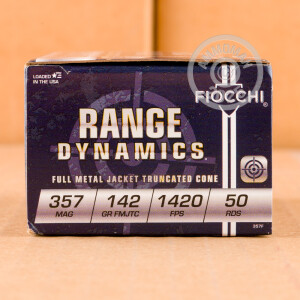 Photo detailing the 357 MAGNUM FIOCCHI 142 GRAIN FMJ (1000 ROUNDS) for sale at AmmoMan.com.