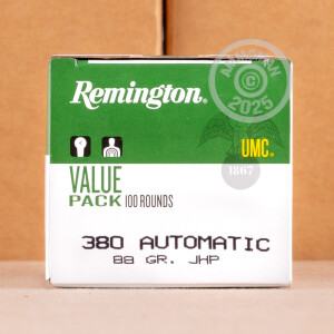 Image of the 380 ACP REMINGTON UMC 88 GRAIN JHP (600 ROUNDS) available at AmmoMan.com.