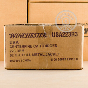 Photo detailing the 223 REMINGTON WINCHESTER 62 GRAIN FMJ (20 ROUNDS) for sale at AmmoMan.com.