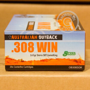 Image of the 308 WINCHESTER ADI AUSTRALIAN OUTBACK 165 GRAIN SP (20 ROUNDS) available at AmmoMan.com.