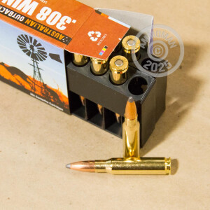 Photo detailing the 308 WINCHESTER ADI AUSTRALIAN OUTBACK 165 GRAIN SP (20 ROUNDS) for sale at AmmoMan.com.