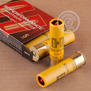 Photo detailing the 20 GAUGE HORNADY SUPERFORMANCE 2-3/4" 250 GRAIN MONOFLEX SABOT SLUG (5 ROUNDS) for sale at AmmoMan.com.