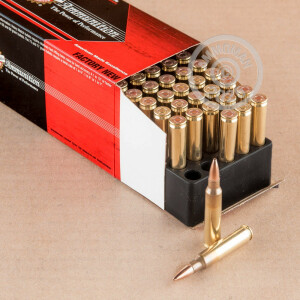 Photograph showing detail of 5.56X45 BLACK HILLS 77 GRAIN OTM (50 ROUNDS)